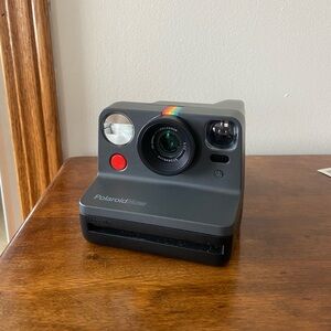 Polaroid Now Instant Camera in Black with Rainbow Accent